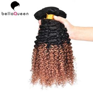 Quality Two Tones Ombre Remy Hair Extensions , Curly Human Hair Weaving For Black Women wholesale