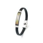 Leather rope bracelet trendy retro leather woven stainless steel men's bracelet