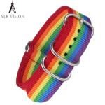 2020 Unisex Rainbow Sports Watchband Ladies Men's Canvas Nylon Strap Watch