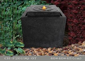 Quality Stone Effect Square Polyresin Led Light Water Fountain Outdoor wholesale