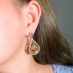 Luxury Female Crystal Zircon Stone Earrings Fashion silver color Earrings