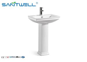Quality Wash India Sink Bathroom Pedestal Basins , Ceramic Vanity Pedestal Basin wholesale