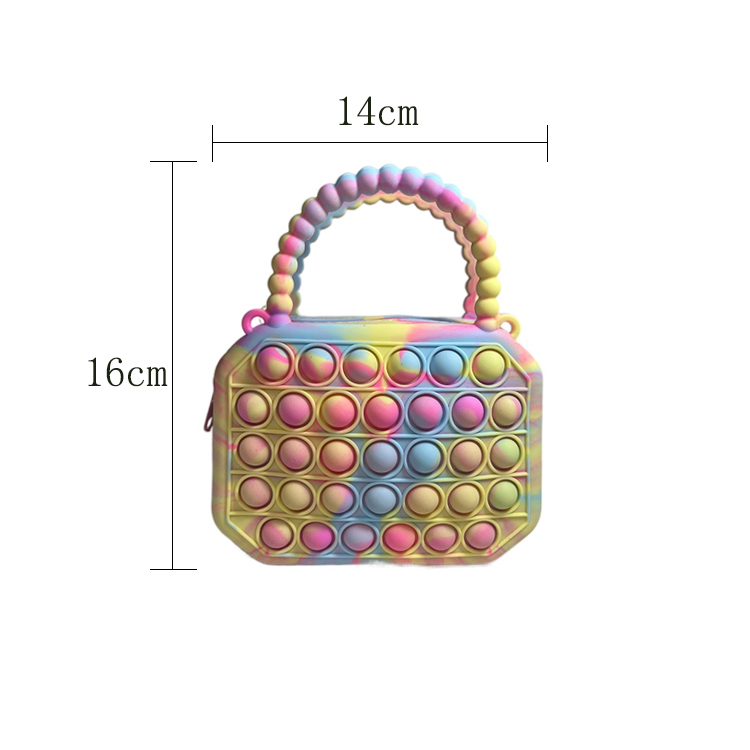 Silicone Children Cartoon Mini Kids Bubble Toy Crossbody Pop It Purse for Girls