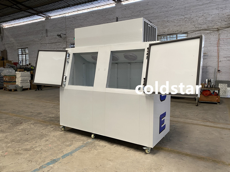 Fan Cooling Single Solid Door Ice Storage Bin Ice Merchandiser