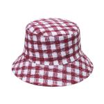 Plaid Fisherman Hat Summer Outdoor Travel Sunscreen Sunshade Double-Sided Bucket