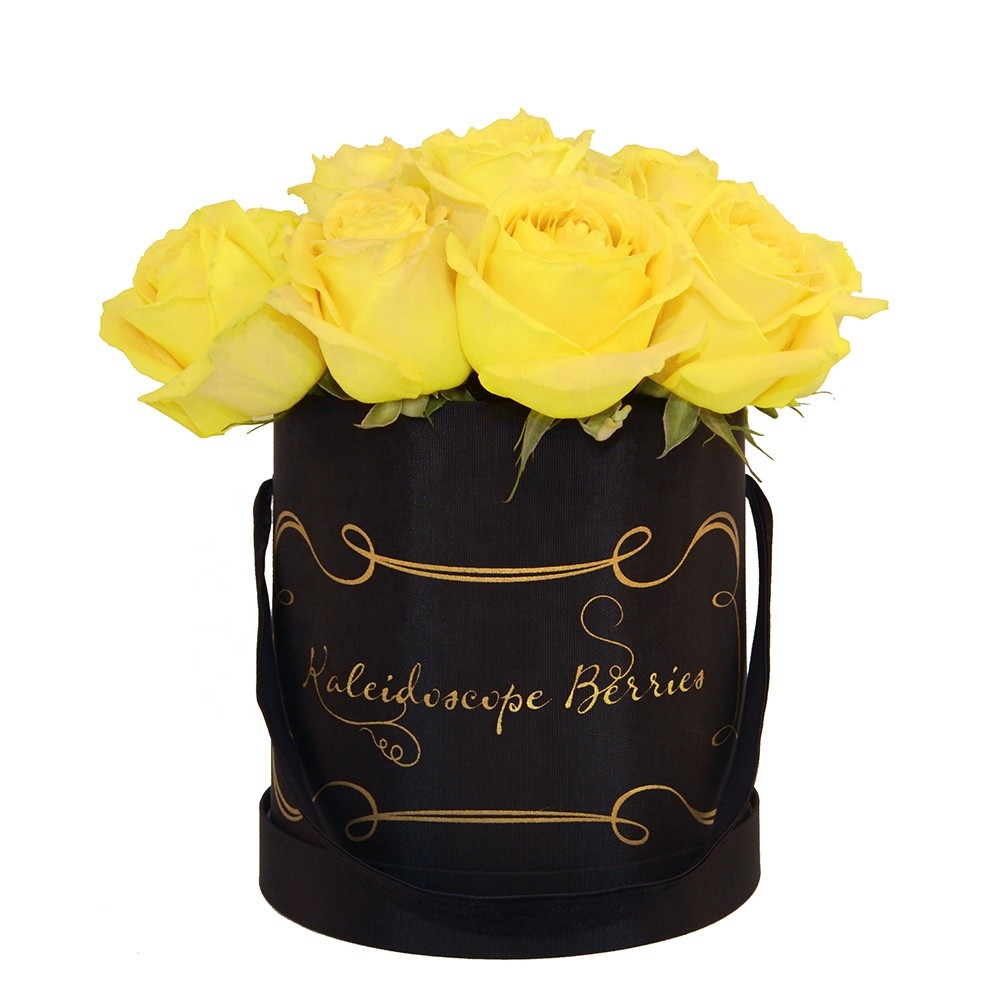 Colorful Customized Luxury Packaging Boxes Round Flower Hat Box With Handle