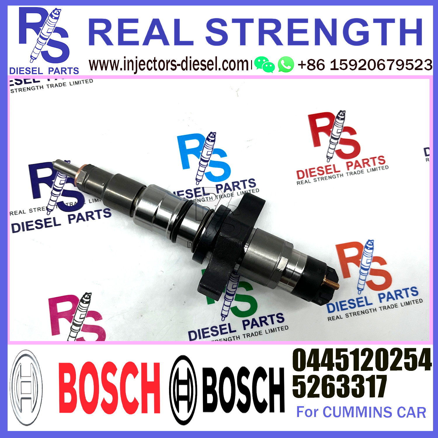 0445120252 Common Rail Injector Assembly 0445120254 5263317 For CUMMINS CAR