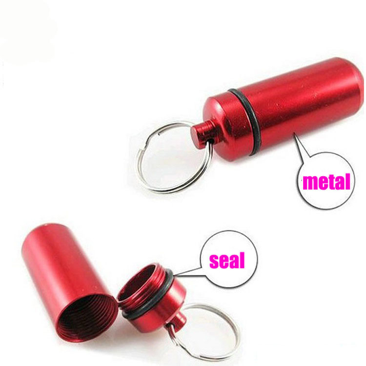 Portable medicine box storage keychain 50*14mm logo customized