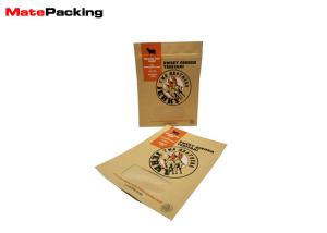 Quality Window Stand Up NaturalKraft Paper Food Bags Gravure Mold Printing For Nuts wholesale