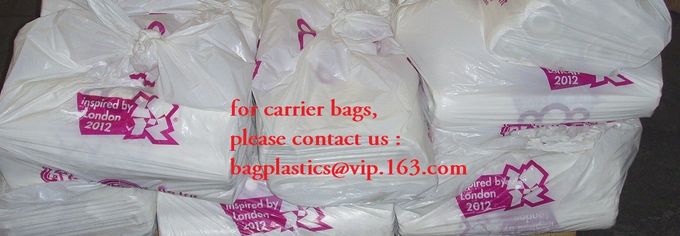 Heavy Duty Compostable T-shirt Handle Tie Plastic Roll Garbage Bags Trash Bags, t shirt carry bags, bagease, bagplastics