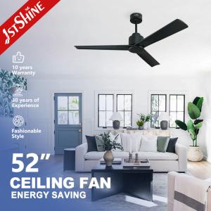 Quality Contemporary Black Solid Wood Ceiling Fan 52&quot; With Remote Control wholesale