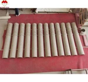 Quality Natural Stone Relief Column for Outdoor Hollow Pillar Design in Hotel Decoration wholesale