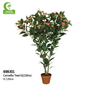 Quality Party Real Touch Artificial Plants 120cm Height Camellia Tree wholesale