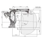 CP500L 500kg Bereiken 3255mm KAWASAKI Robot Arm 4 Axis