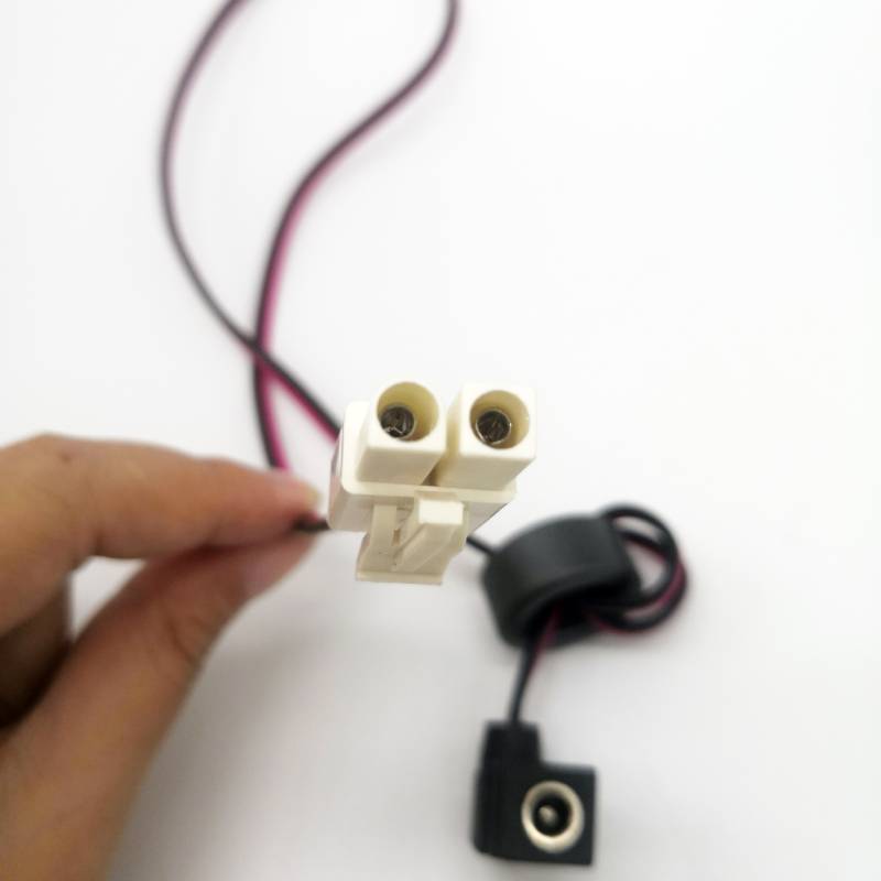 Black PVC Insulated OEM ODM Wire Harness with Ferrite Anti-interference Magnetic Ring DC 5.5*2.5mm