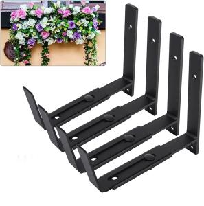 Quality Black Powder Coated Flower Box Holder Heavy Duty Planter Box Bracket for Wall Mounting wholesale