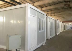 Quality Flat Roof Prefabricated Container House , Steel Door Shipping Container Prefab wholesale