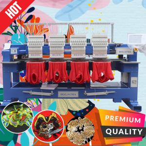 Quality China hot sale 4 head computerized embroidery machine 400*450mm cap t-shirt flat sequin cording embroidery machine wholesale