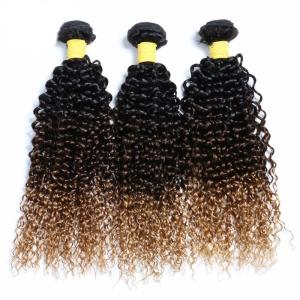 Quality #T1B/4/27 Kinky Curly Remy Human Hair Bundles Sew In Weave Bundles Brazilian Bundle Deals wholesale