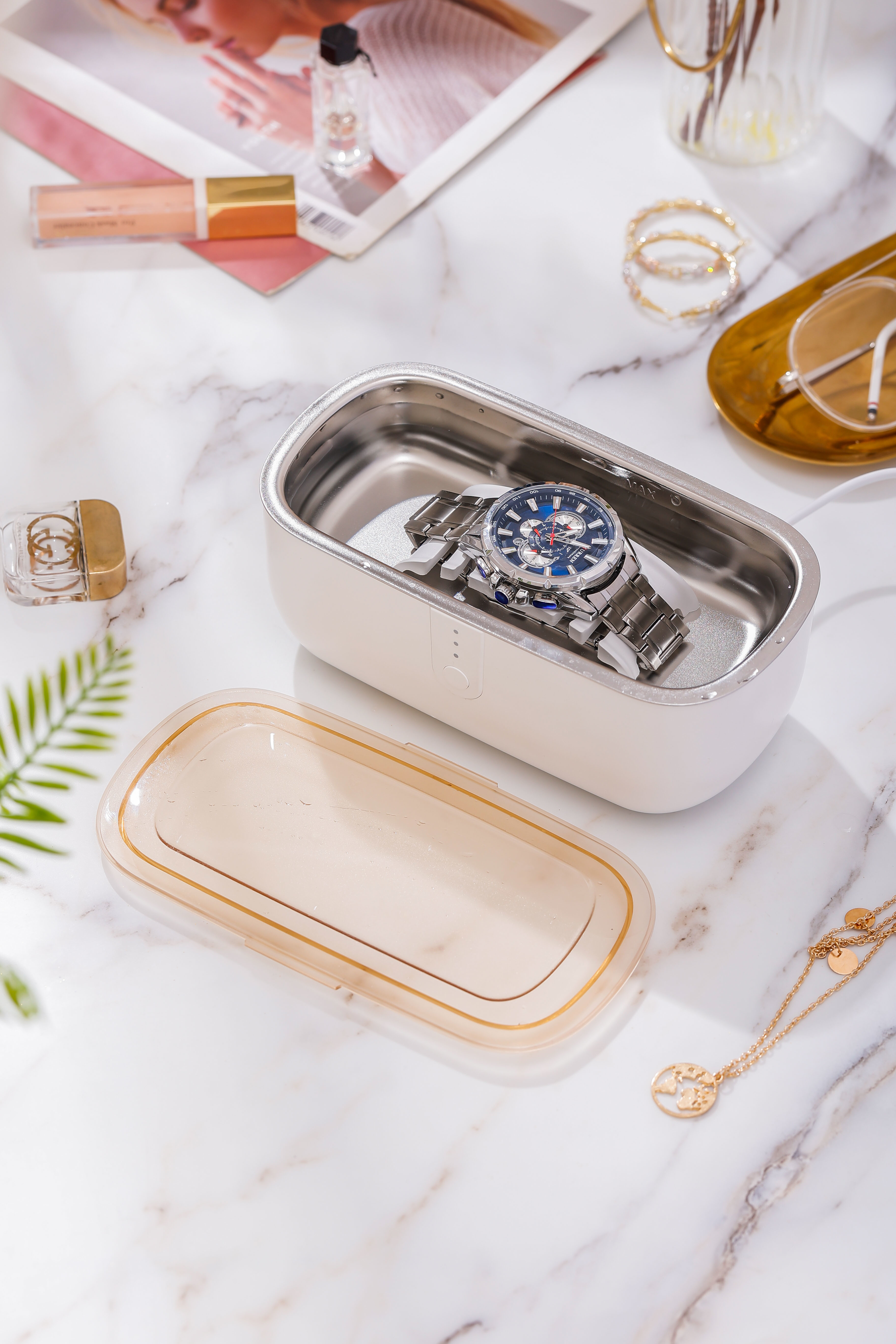 45KHz Portable Ultrasonic Cleaner ABS 3 Gears USB Charging