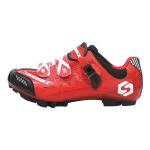 Custom Waterproof Cycling Footwear , Waterproof Flat MTB Shoes Red Color
