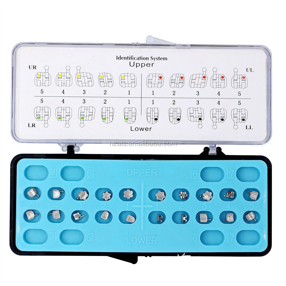 Standard and Mini Dental Orthodontics Ortho MIM Passive Series Metal Self Ligating Braces MBT Bondable Mesh Base 022