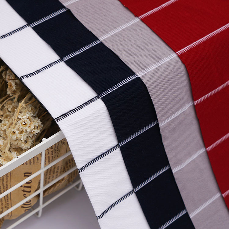 Customized Striped Rib Knit Fabric , Moisture Wicking 170g Colored Cotton Fabric