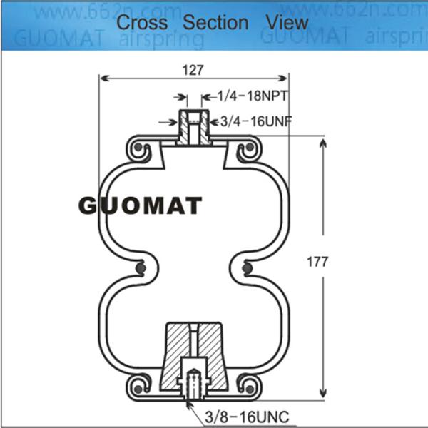 177mm Suspension Air Springs Double Convoluted Air Actuator Cross Air Lift 58615