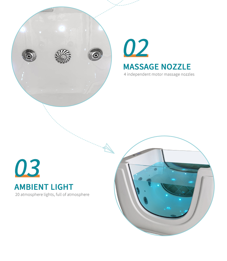 Acrylic Led Bubble Baby Spa Bathtub Massage Function Whirlpool