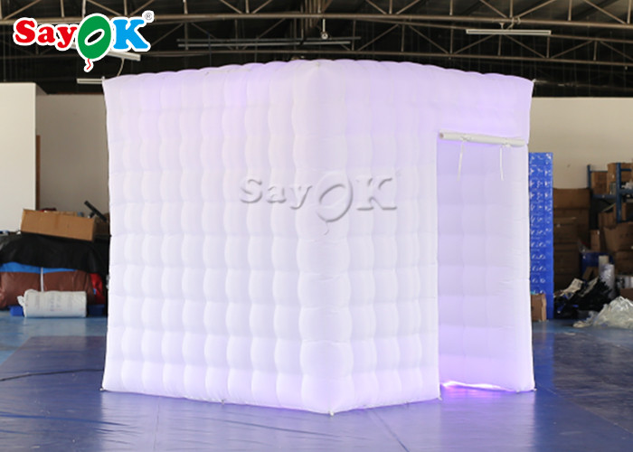 Professional Photo Studio Colored LED Light Inflatable Photo Booth For Holiday Event Portable