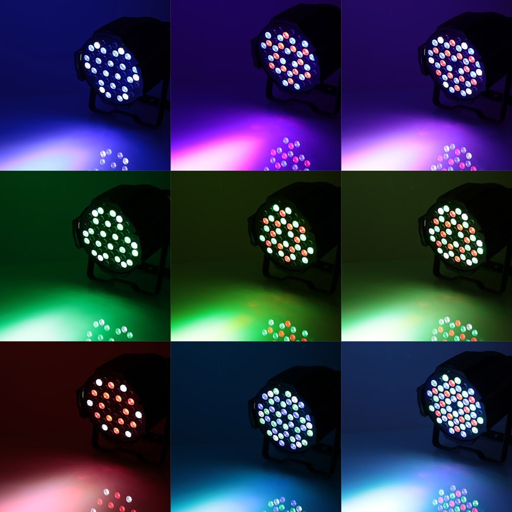 DMX512 Sound Activated 8 DMX Channels RGBW Color Changing 54x3W LED Par 64 Light for Disco KTV Club Party