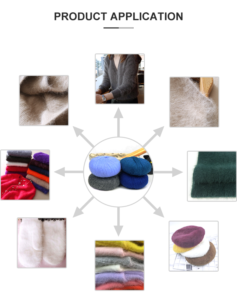 Fluffy Angora Rabbit Hair Yarn 1/7NM Soft 30% Polyamides 70%