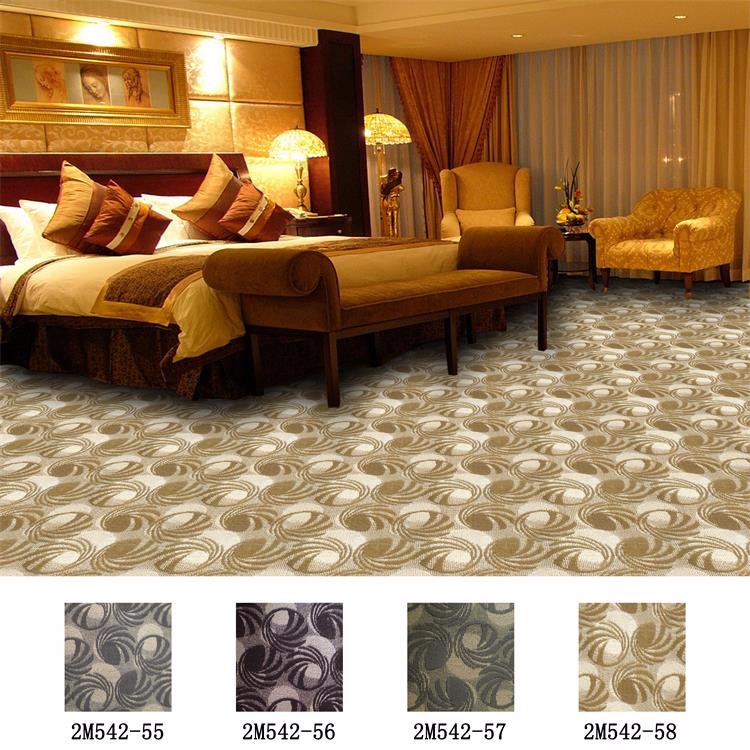 Red high cut low loop circle pattern PP carpet for corridor