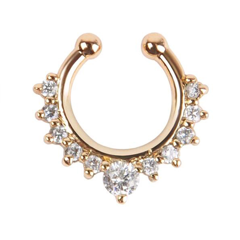 New Arrival Alloy Hoop Nose Ring Nose Piercing Fake Piercing Septum Clicker Numbers Hanger For Jewelry