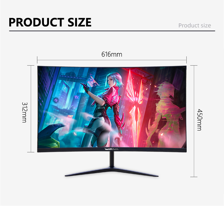 27 Inch LED TV Monitor , Curved Desktop Monitor For Home Work Study