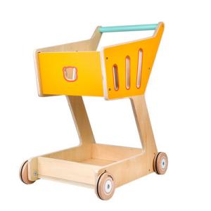 Quality Children's Double Deck Wooden Toy Shopping Trolley wholesale