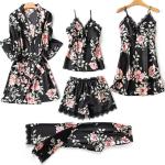 5 Pieces Women Sleepwear Lace Sexy Bodysuit Lingerie Plus Size Loose Comfortable