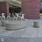 Contemporary Weather Resistant Outdoor Fiber Cement Concrete Dining Tbale Set