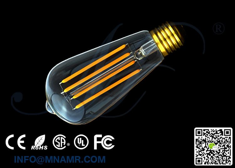 Good Quality ST58 Edison Bulb 4W E26 E27 B22 LED Glass Bulb 110v 120v 130v 220v 230v 240v Warm White Cold White