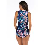 Sexy One Piece Bathing Womens Surfing Suits Waterproof Sleeveless