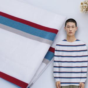 Quality Knitted Striped Cotton Fabric Double Yarn For Long Sleeve Clothes wholesale