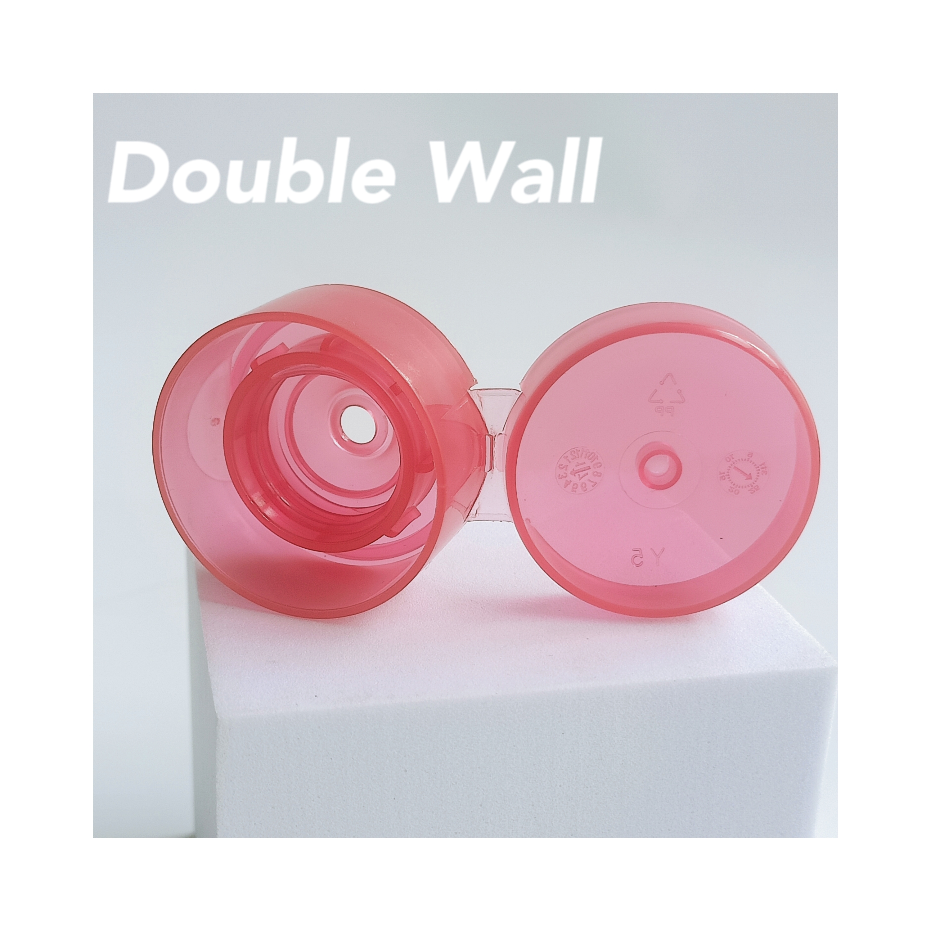 Bottles 22mm Transparent Cylindrical Double Wall Plastic Flip Cap for Customized Color
