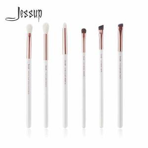 Quality Jessup Natural Goat Hair Eye Makeup Brush Set Handcrafted Flat Oval Head wholesale