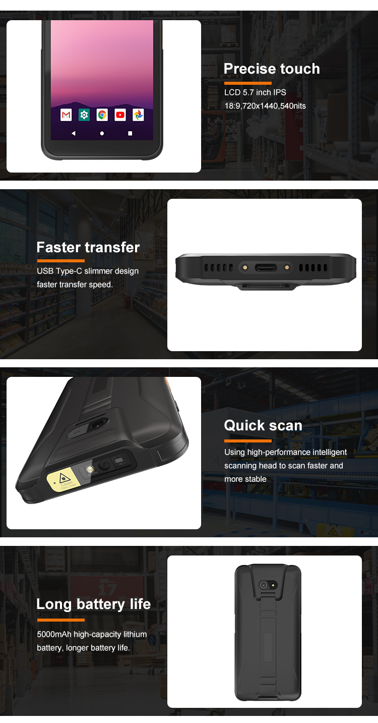 High Protection Multi-Purpose Wireless Terminal with Dual Cameras High Dynamic Range Imaging and 64GB ROM