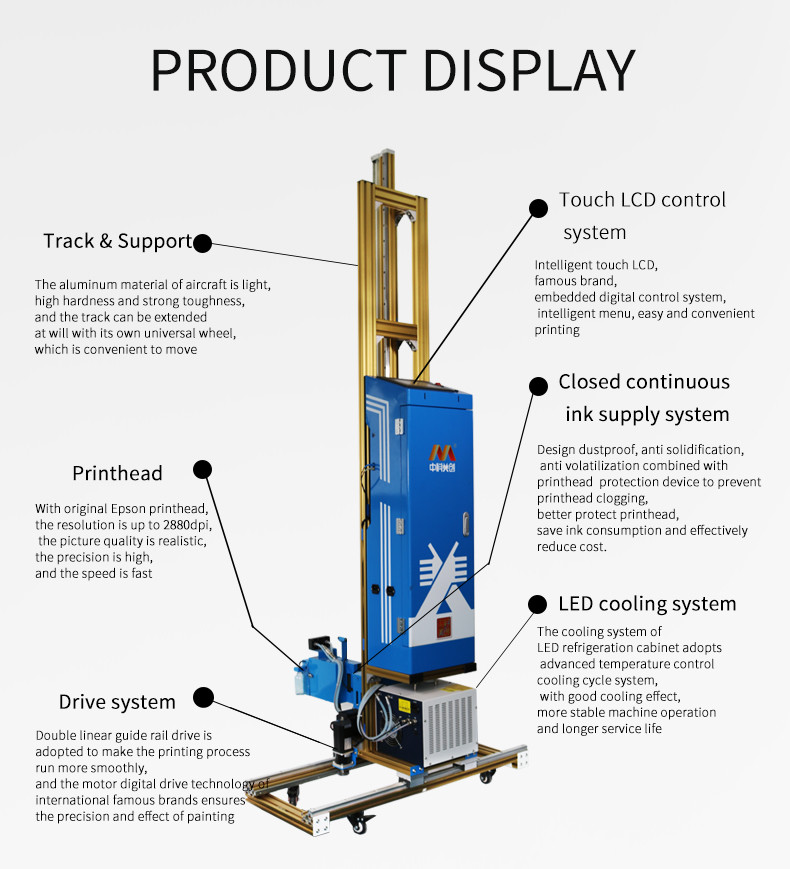 CMYK Vertical 3D Wall Printing Machine Automatic Advertising Decoration