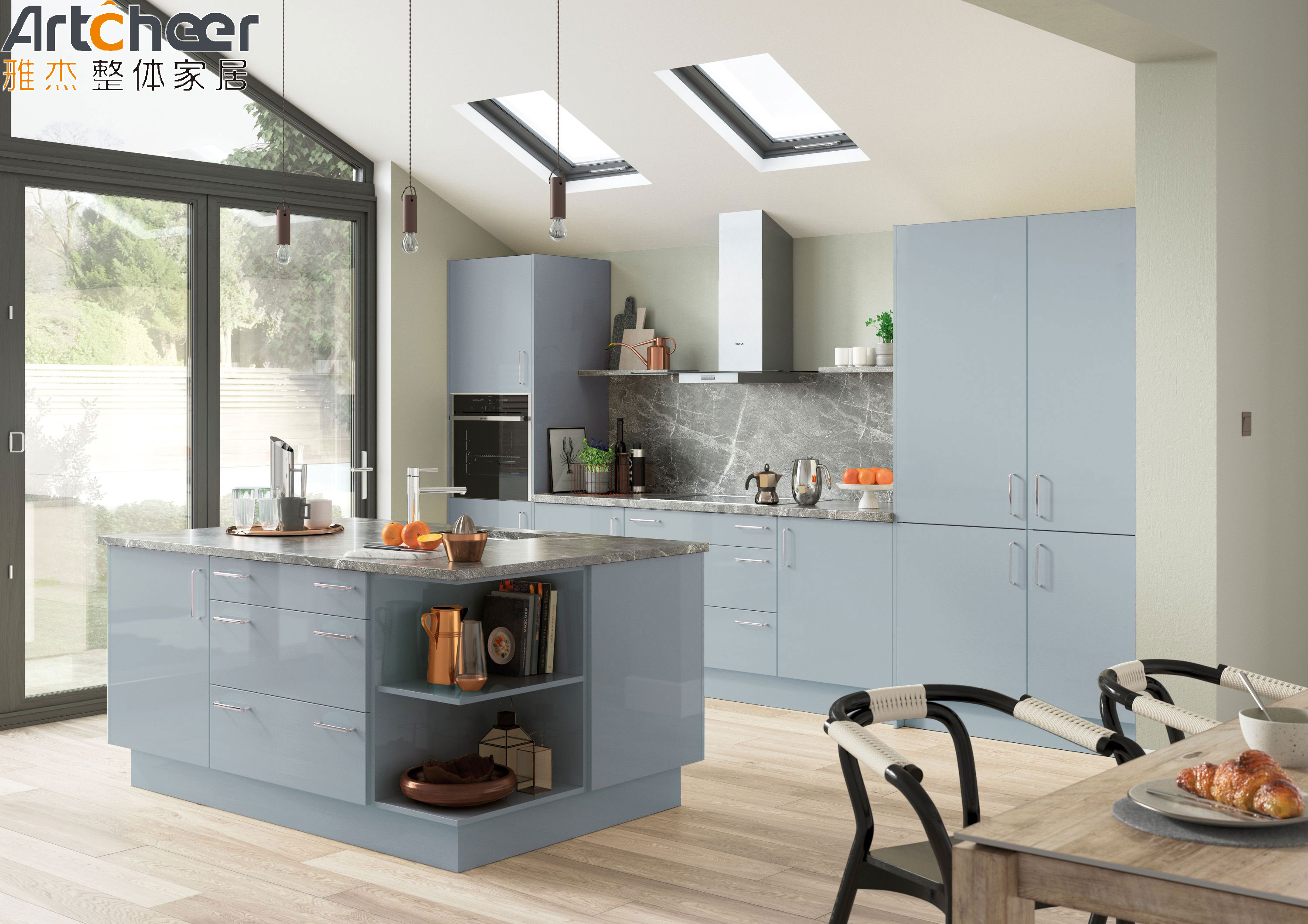 Mail Packing Wood Melamine Modern Furniture Kitchen Cabinet with E0 Grade Material