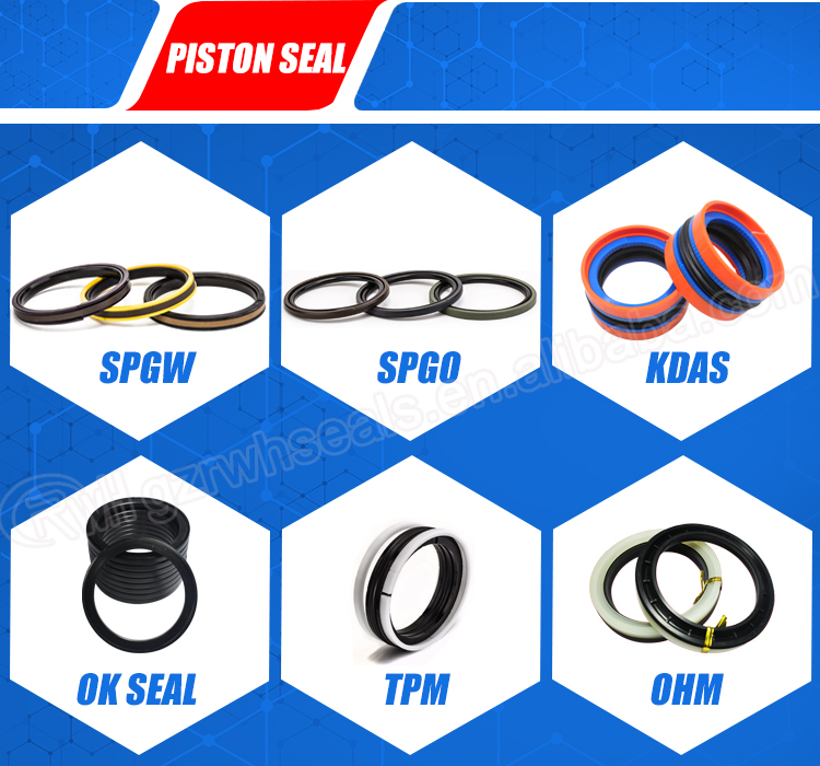 RWH Hydraulic Piston Seal PTFE NBR NCF For Crawler Excavator