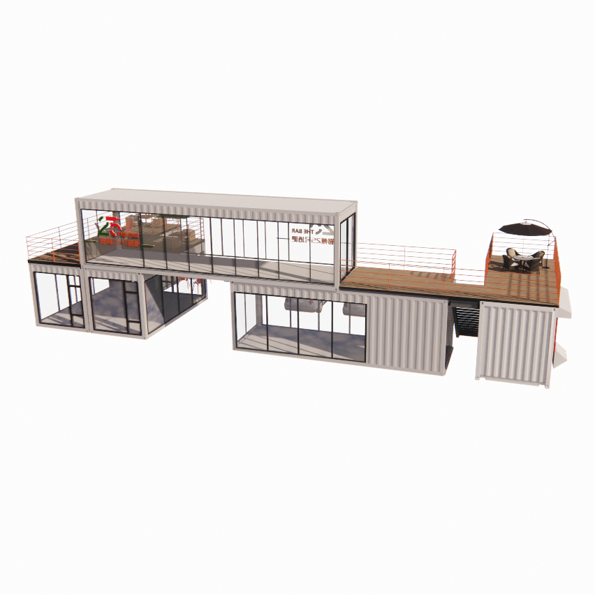 40ft Mobile Bar Restaurant Container Hotel Steel Container Storage Prefab Building with Galvanized Steel Frame and Bending