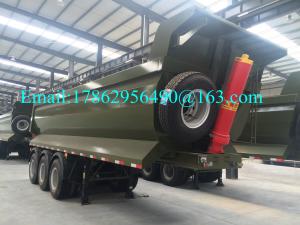 Quality 45 Ton Pay Load Semi Dump Trailers / Tri Axle Dump Truck Trailer 10 Pcs Leaf Spring wholesale