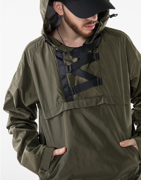 Plus Size Hooded Anorak Jacket Pullover Closure Type US European Asian Size